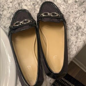 Coach black Eloise slip on loafers
